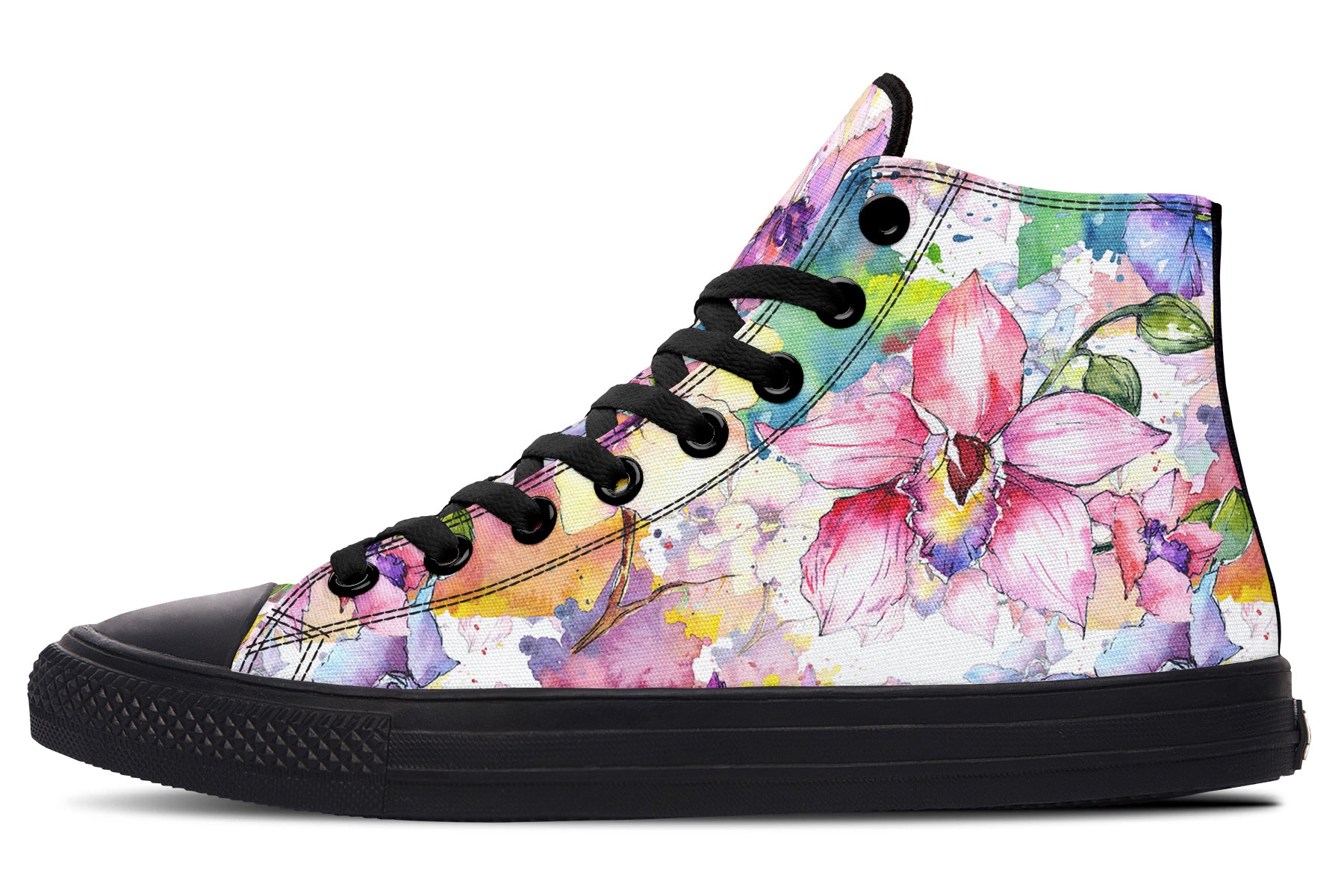 Watercolour Flowers High Tops (Wide)