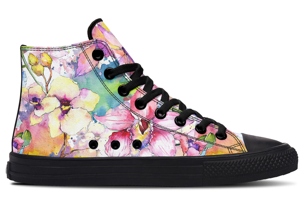 Watercolour Flowers High Tops (Wide)