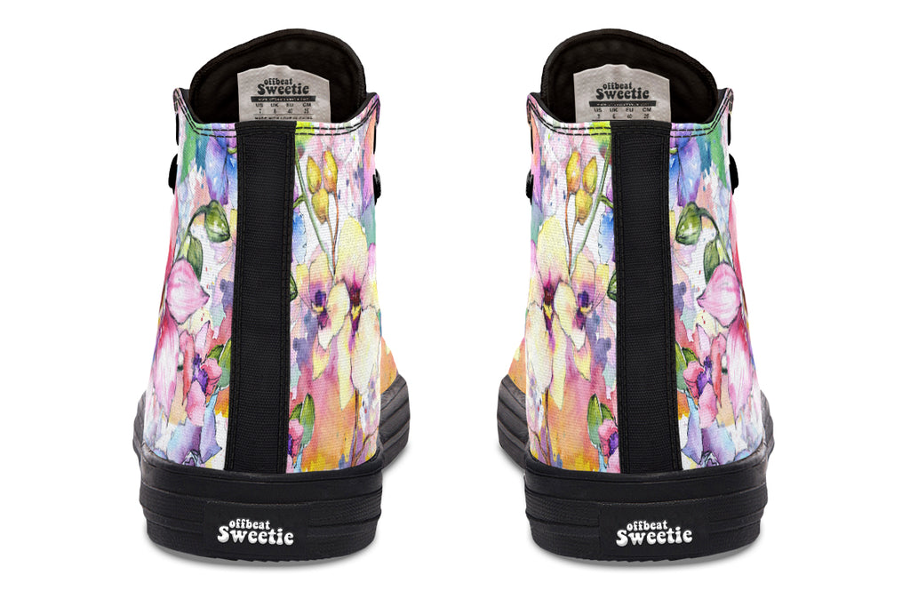 Watercolour Flowers High Tops (Wide)