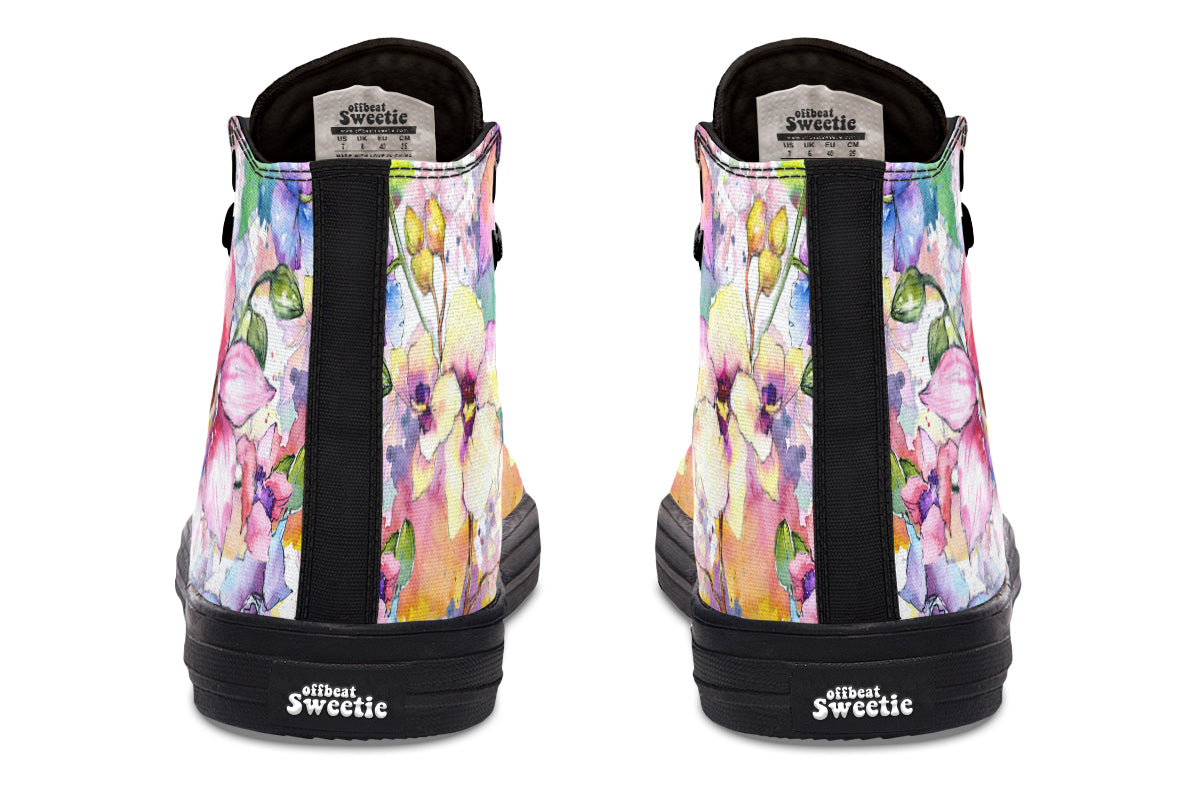 Watercolour Flowers High Tops (Wide)