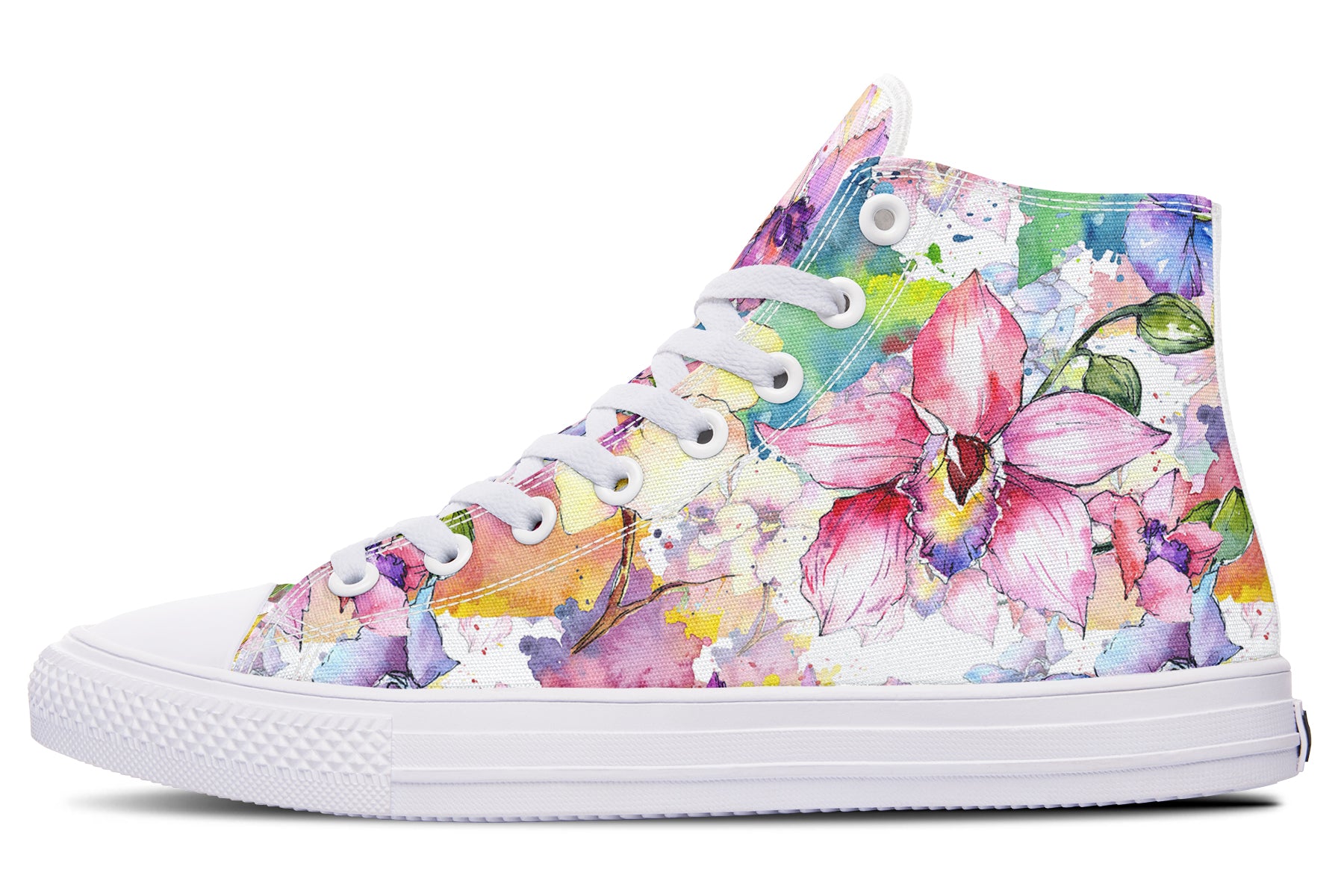 Watercolour Flowers High Tops (Wide)