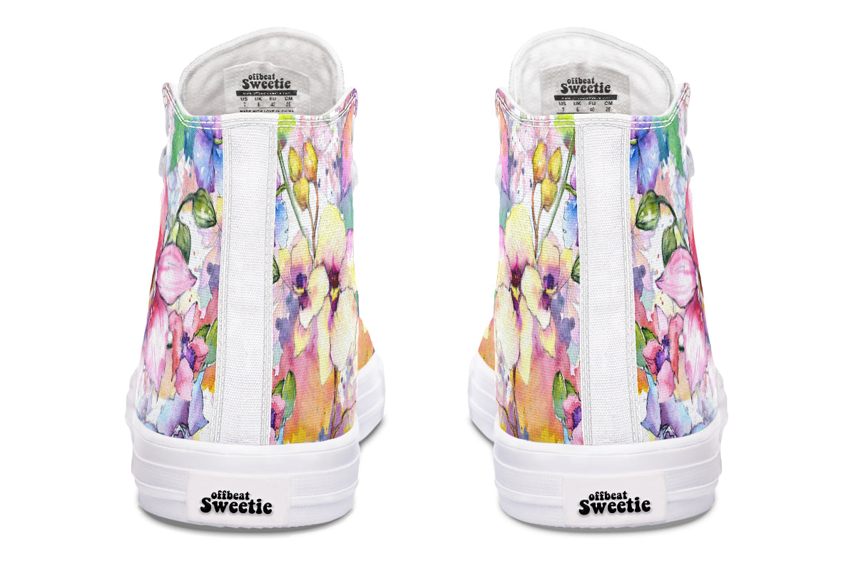 Watercolour Flowers High Tops (Wide)