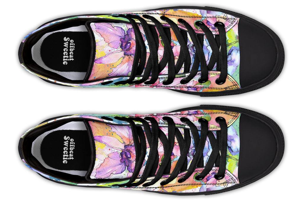 Watercolour Flowers High Tops (Wide)