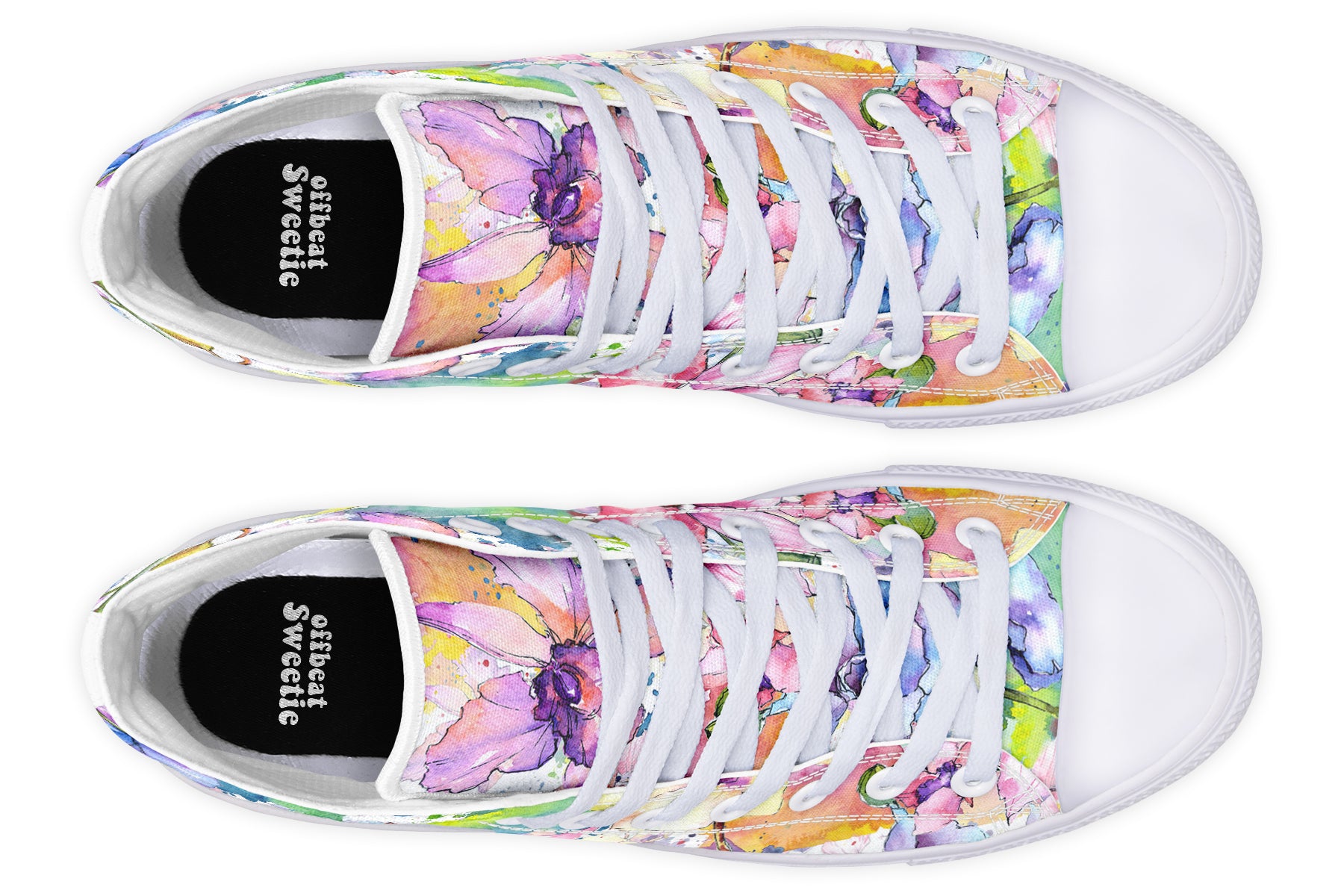 Watercolour Flowers High Tops (Wide)