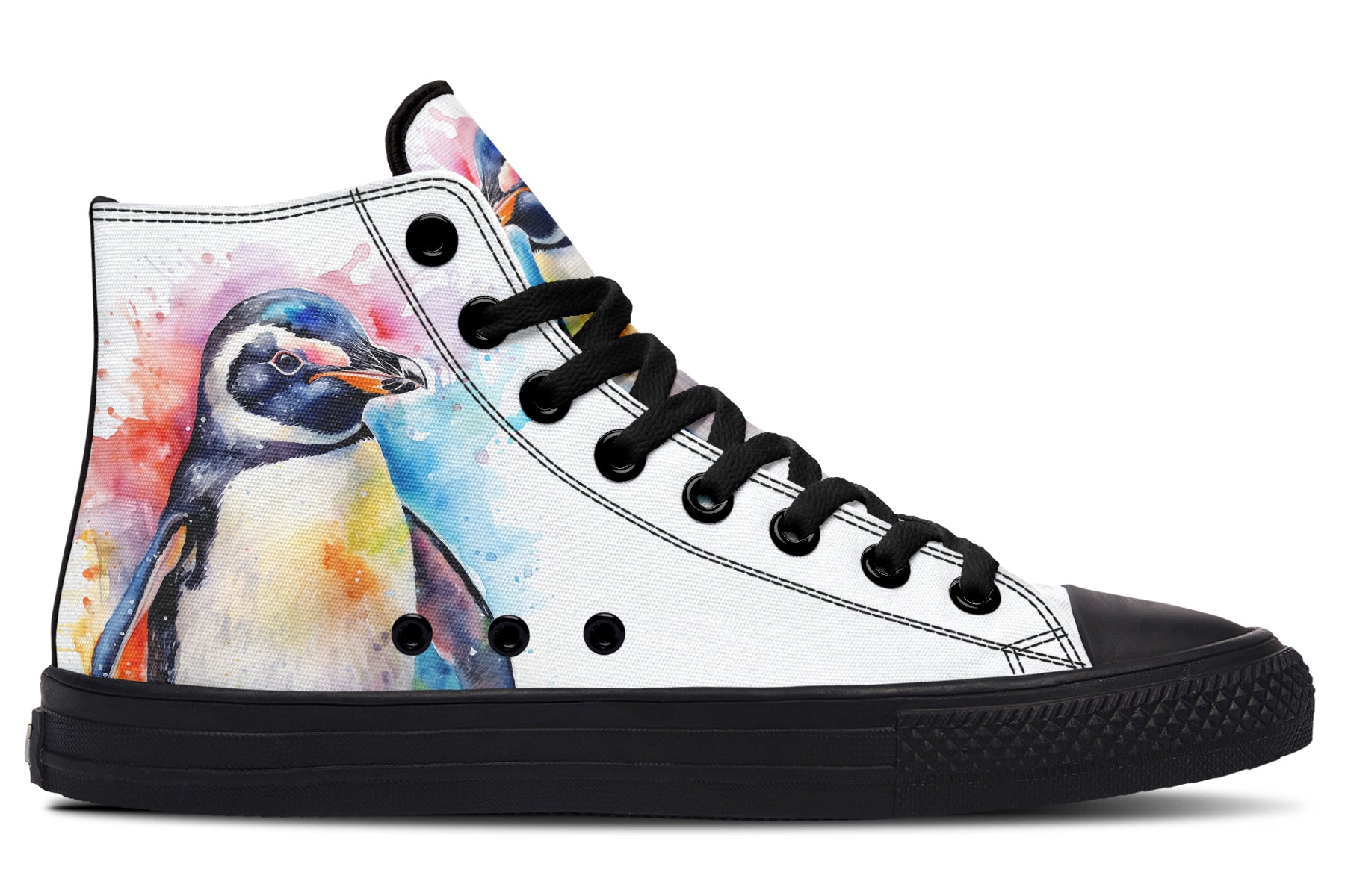 Watercolour Penguin High Tops (Wide)