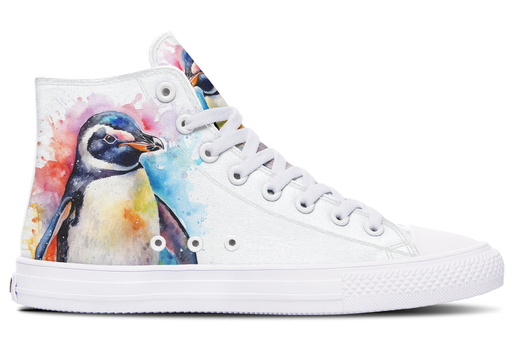 Watercolour Penguin High Tops (Wide)