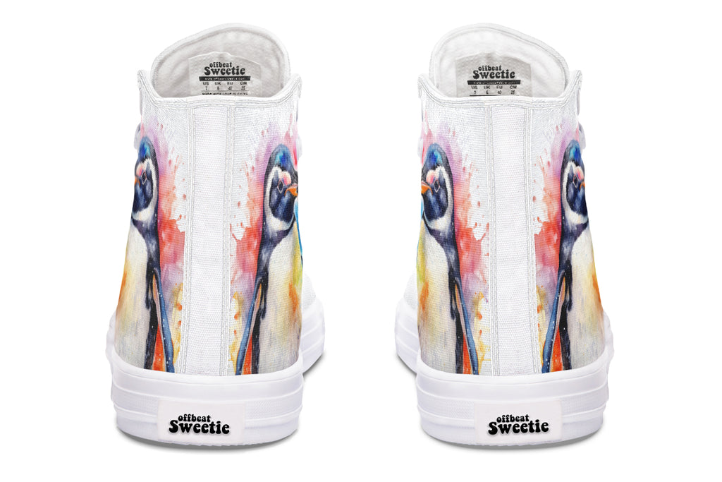 Watercolour Penguin High Tops (Wide)