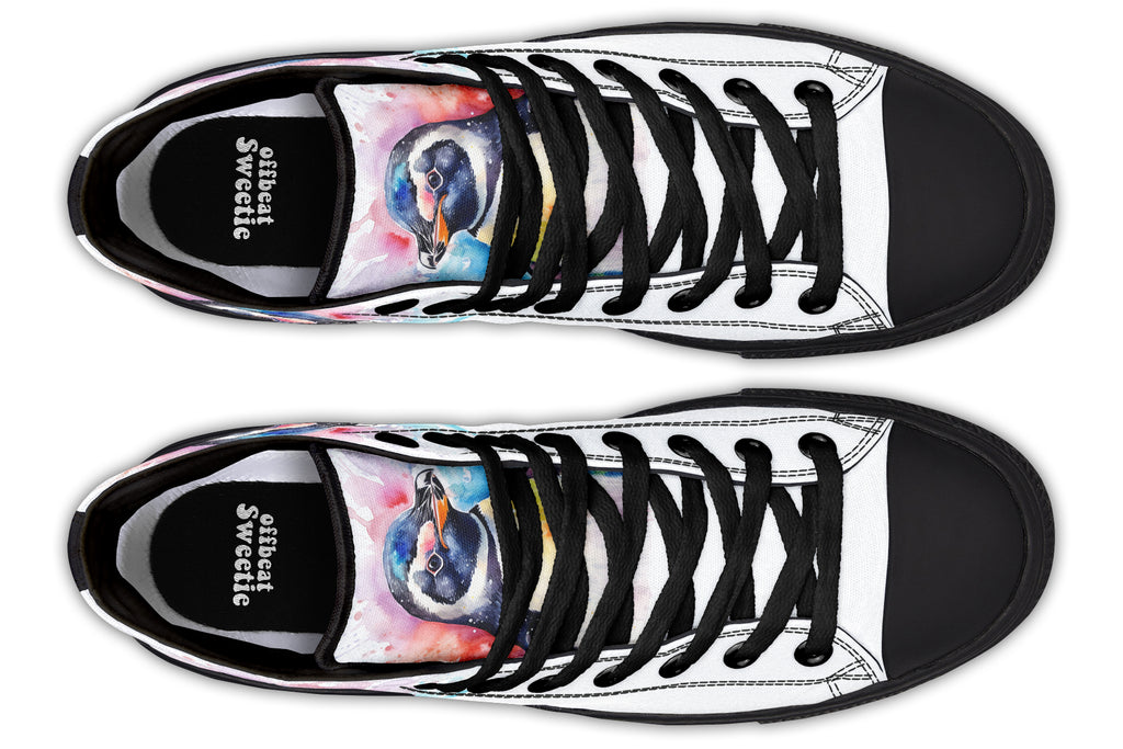 Watercolour Penguin High Tops (Wide)