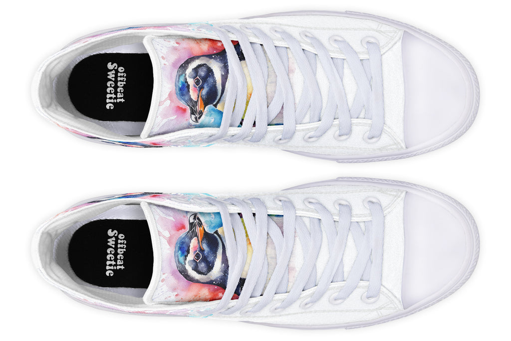 Watercolour Penguin High Tops (Wide)