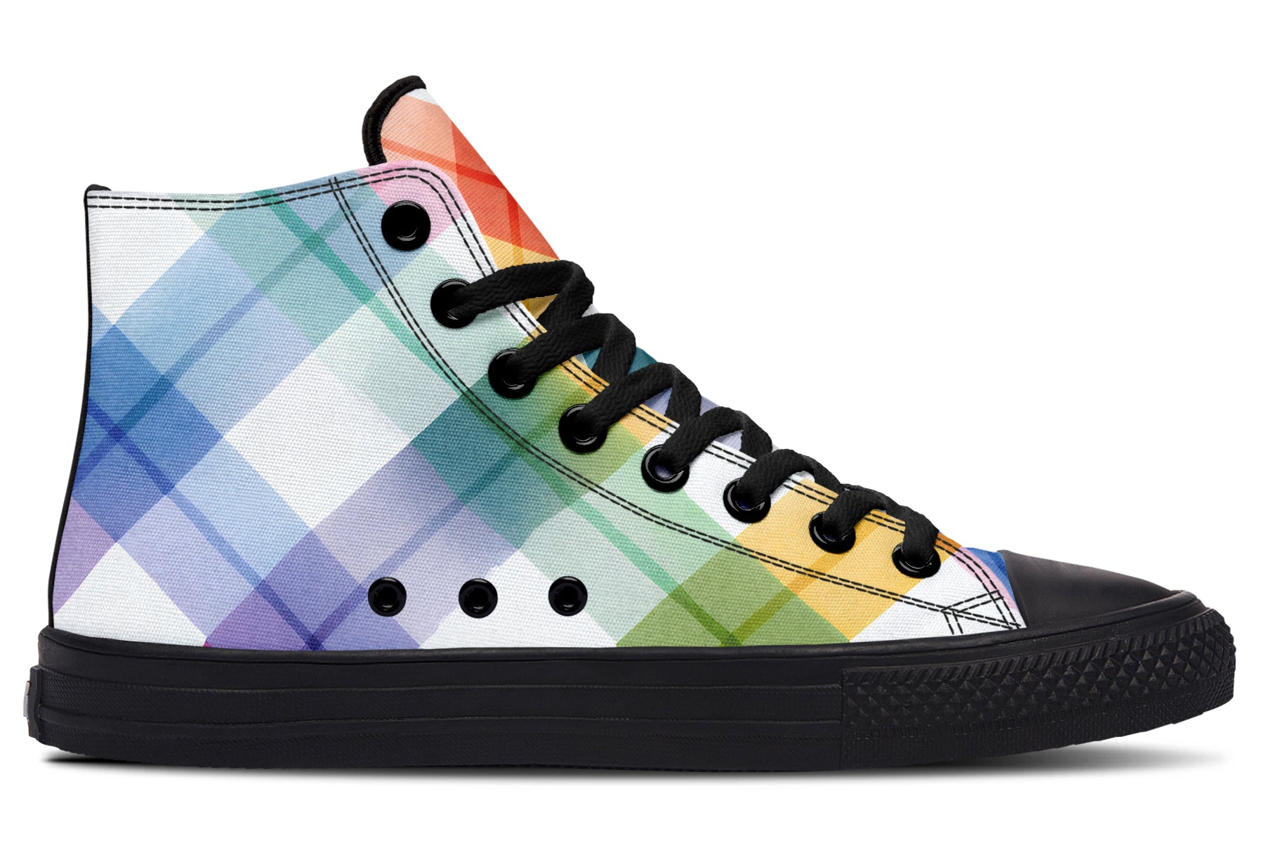 Watercolour Rainbow Plaid High Tops