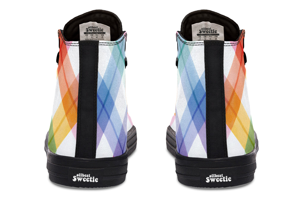 Watercolour Rainbow Plaid High Tops