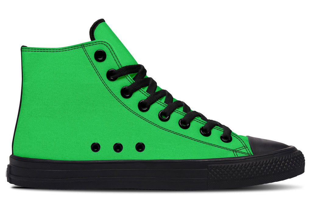 Yellow And Green Mismatch High Tops - Offbeat Sweetie