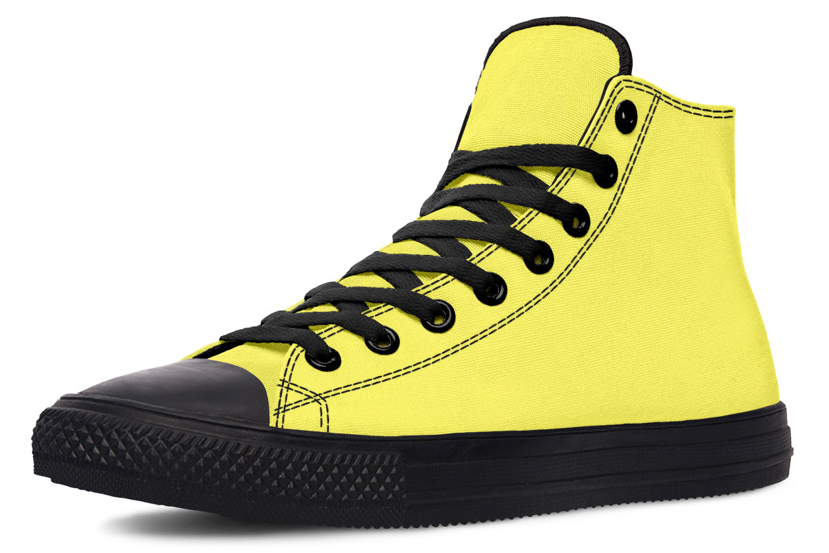 Yellow And Purple Mismatch High Tops (Wide)