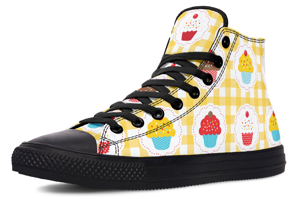 Yellow Gingham Cupcakes Cupcakes High Tops