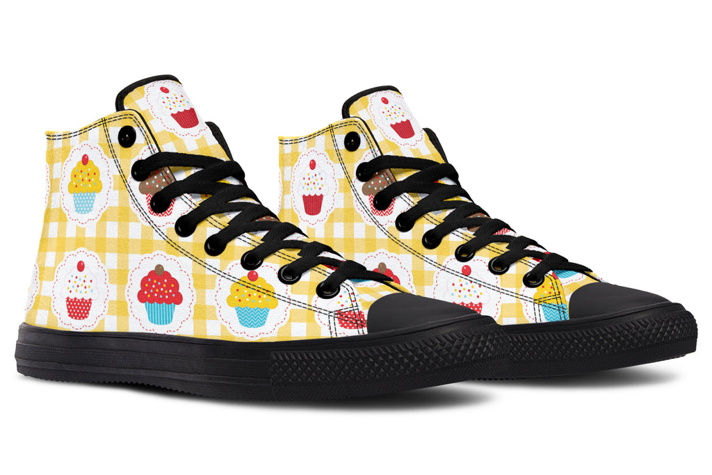 Yellow Gingham Cupcakes Cupcakes High Tops