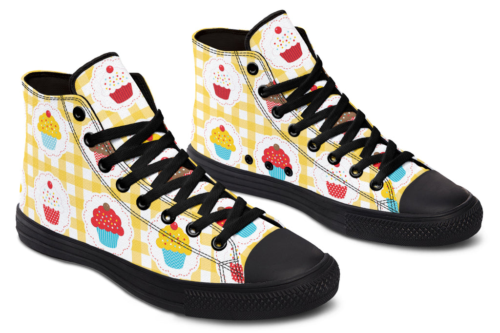 Yellow Gingham Cupcakes Cupcakes High Tops