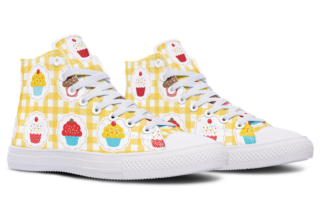 Yellow Gingham Cupcakes Cupcakes High Tops