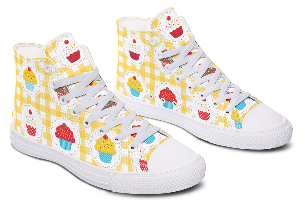 Yellow Gingham Cupcakes Cupcakes High Tops
