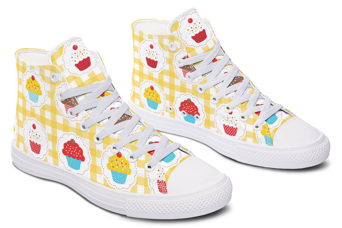 Yellow Gingham Cupcakes Cupcakes High Tops