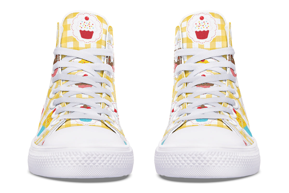 Yellow Gingham Cupcakes Cupcakes High Tops