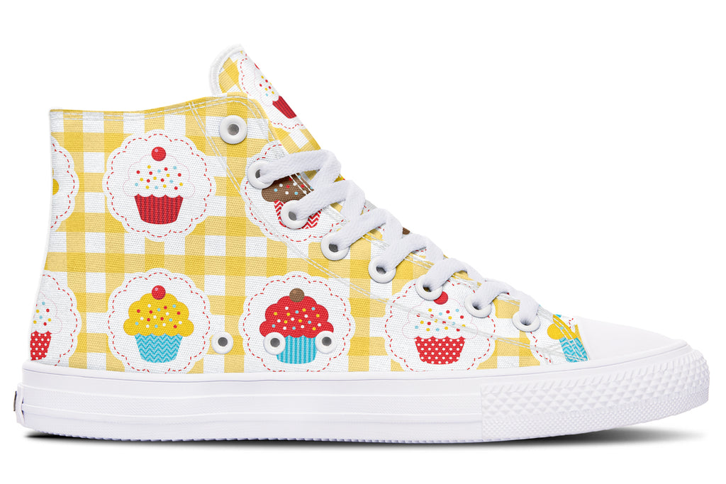 Yellow Gingham Cupcakes Cupcakes High Tops