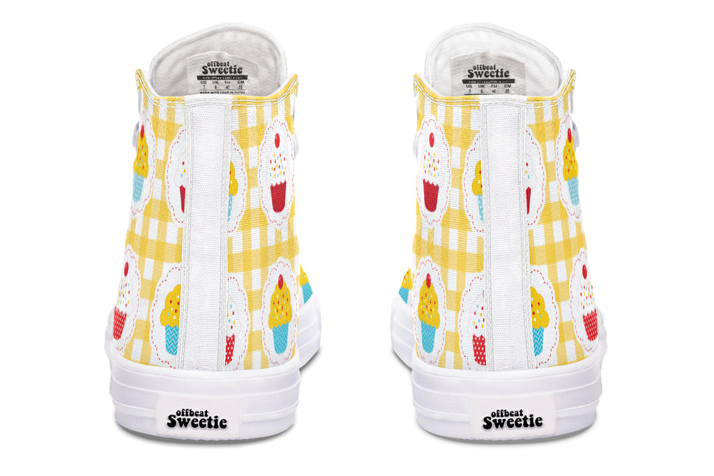 Yellow Gingham Cupcakes Cupcakes High Tops