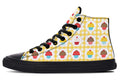Yellow Gingham Cupcakes High Tops