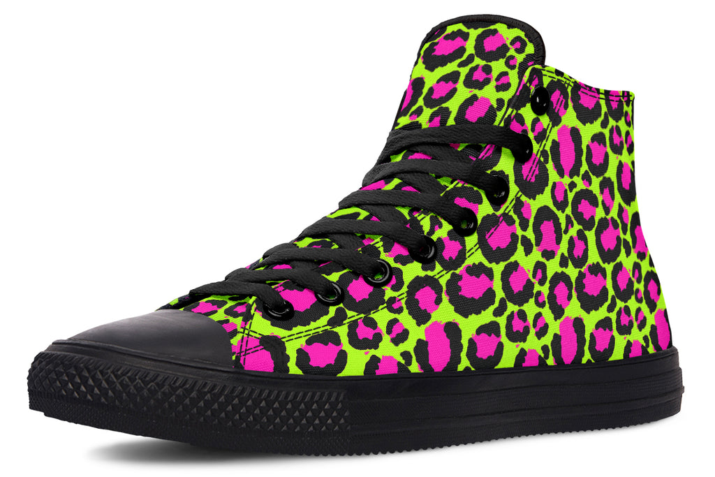 Zombie Leopard x Neon Leopard Mismatch High Tops