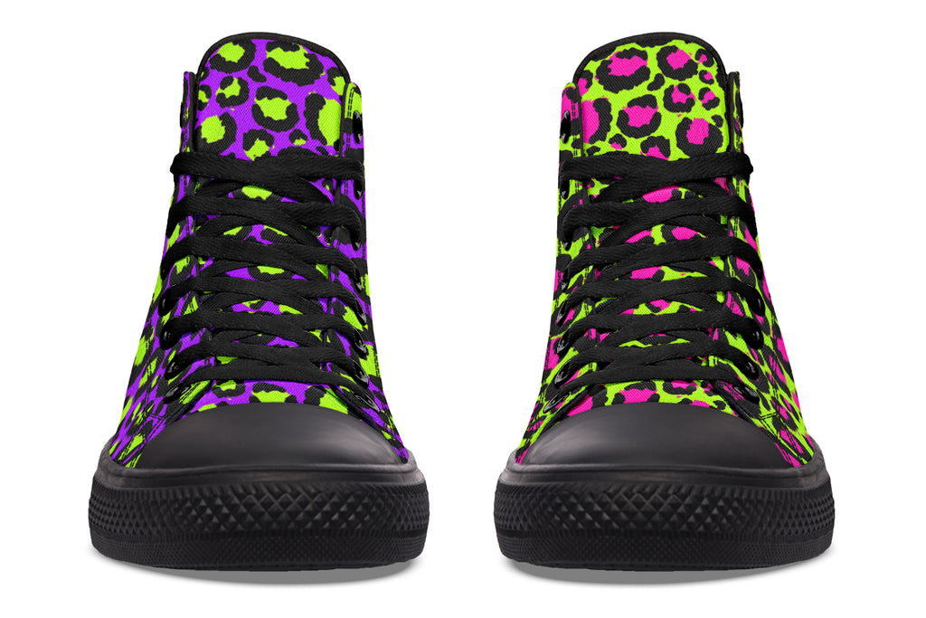 Zombie Leopard x Neon Leopard Mismatch High Tops