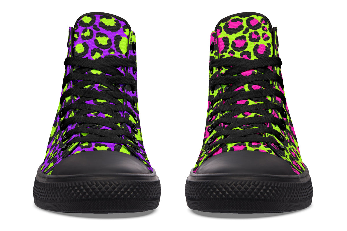 Zombie Leopard x Neon Leopard Mismatch High Tops