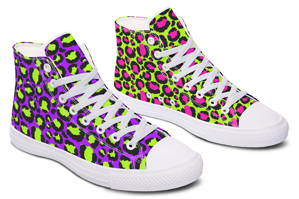 Zombie Leopard x Neon Leopard Mismatch High Tops