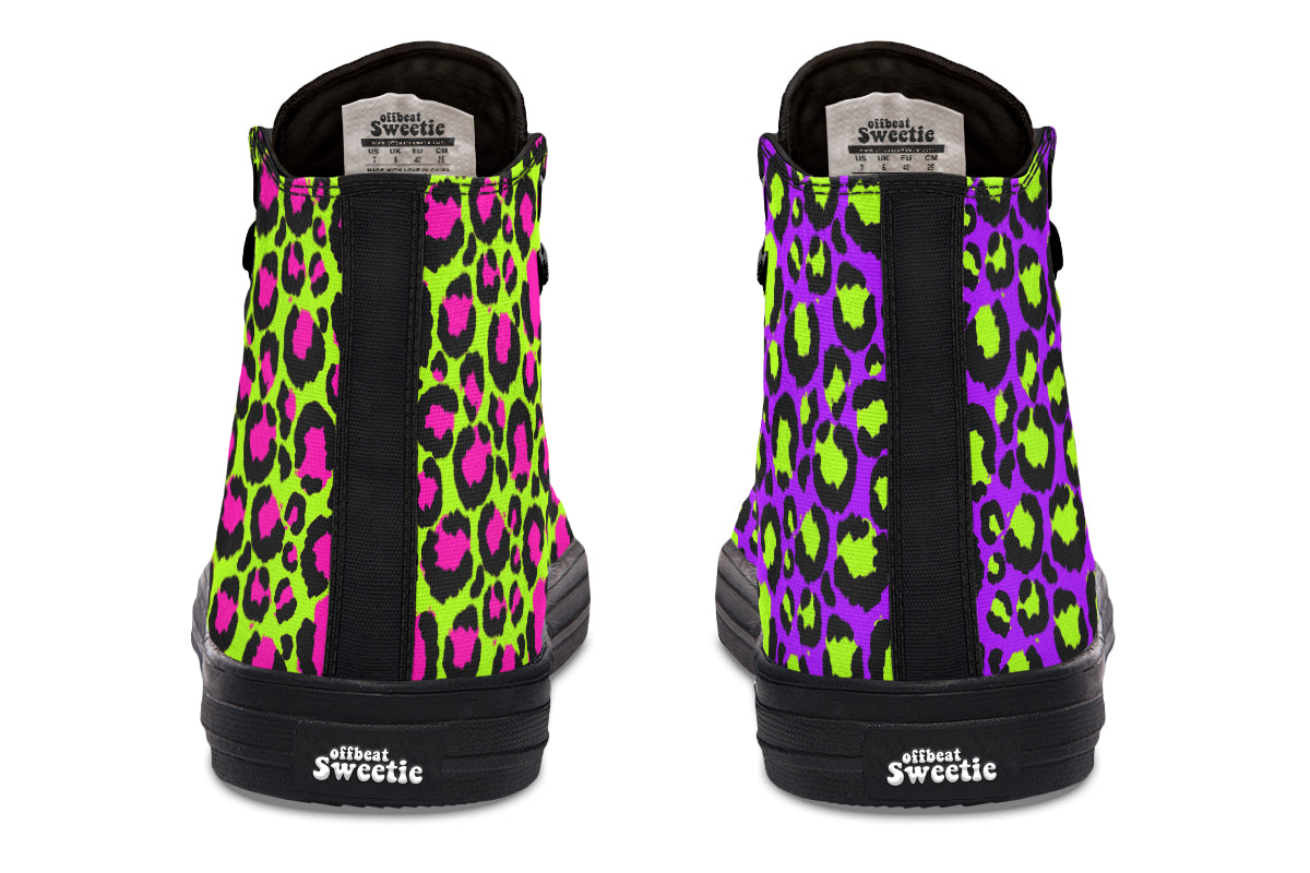 Zombie Leopard x Neon Leopard Mismatch High Tops