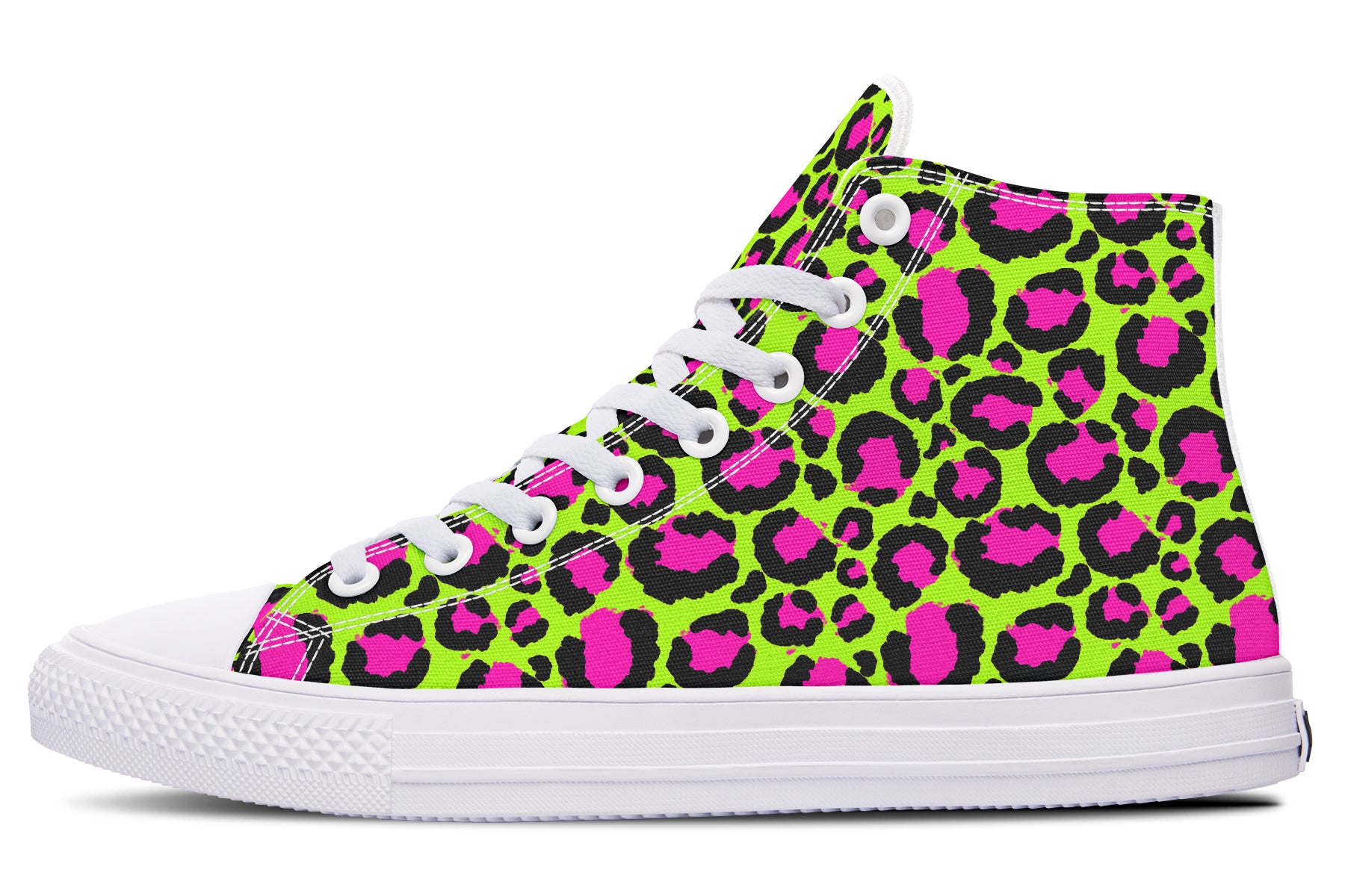 Zombie Leopard x Neon Leopard Mismatch High Tops