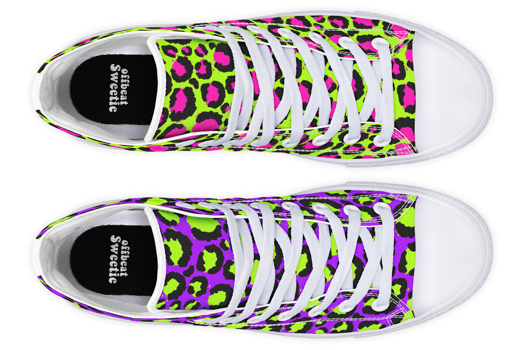 Zombie Leopard x Neon Leopard Mismatch High Tops
