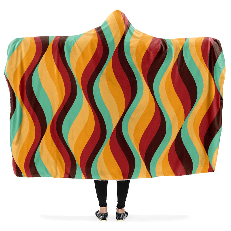 60s Wallpaper Hooded Blanket - Offbeat Sweetie