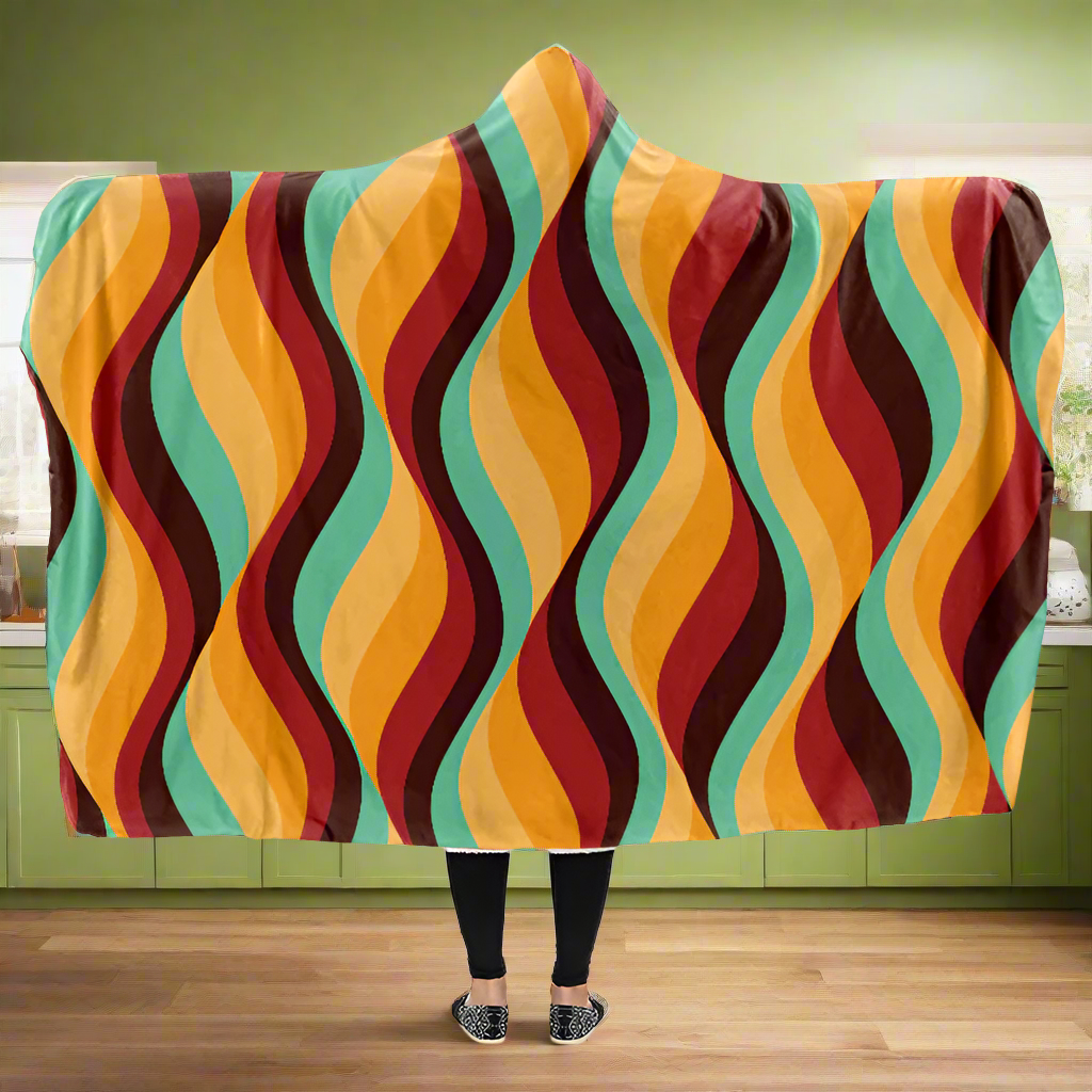 60s Wallpaper Hooded Blanket - Offbeat Sweetie
