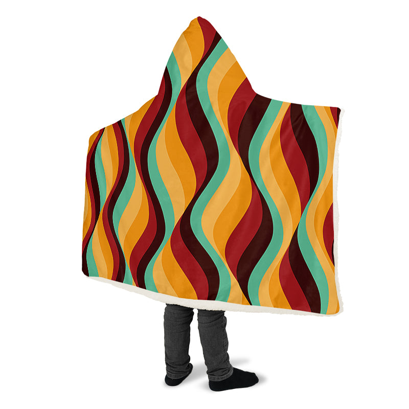 60s Wallpaper Hooded Blanket - Offbeat Sweetie