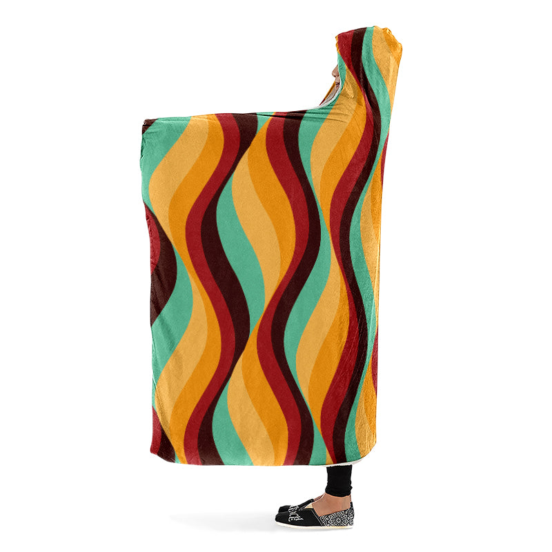60s Wallpaper Hooded Blanket - Offbeat Sweetie