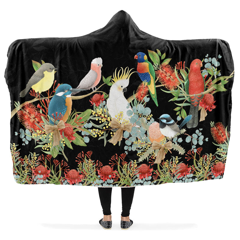 Australian Birds Hooded Blanket - Offbeat Sweetie