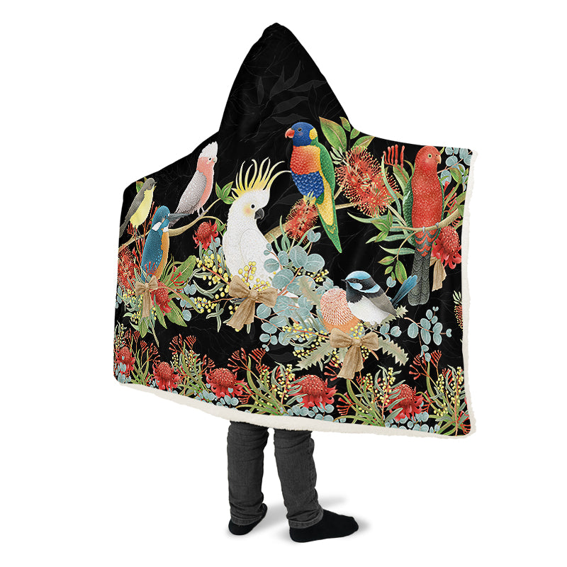 Australian Birds Hooded Blanket - Offbeat Sweetie