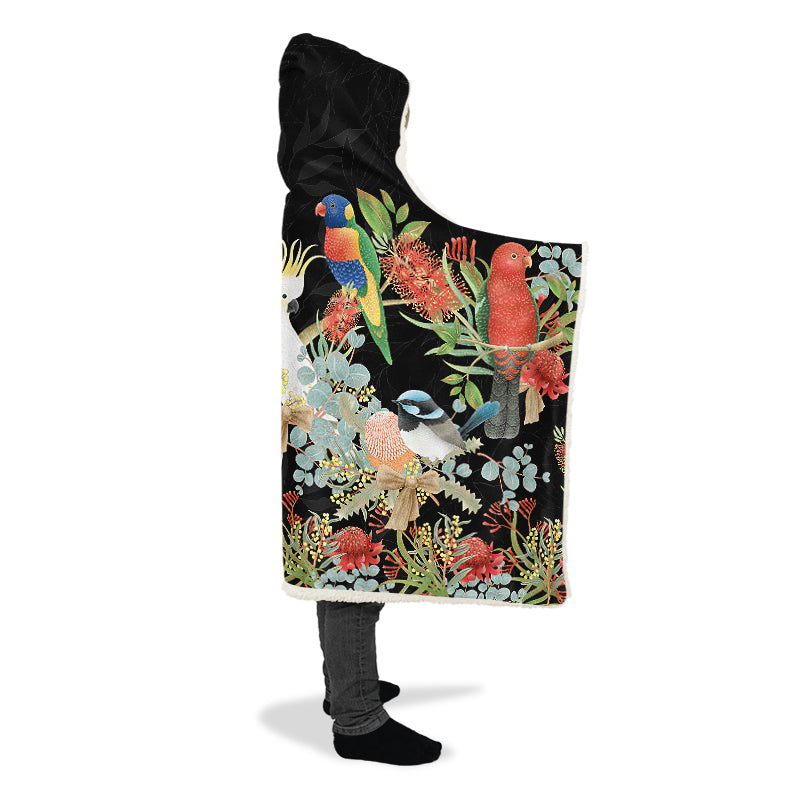 Australian Birds Hooded Blanket - Offbeat Sweetie