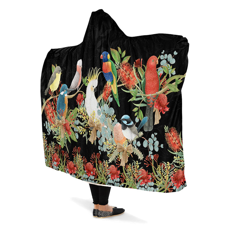 Australian Birds Hooded Blanket - Offbeat Sweetie