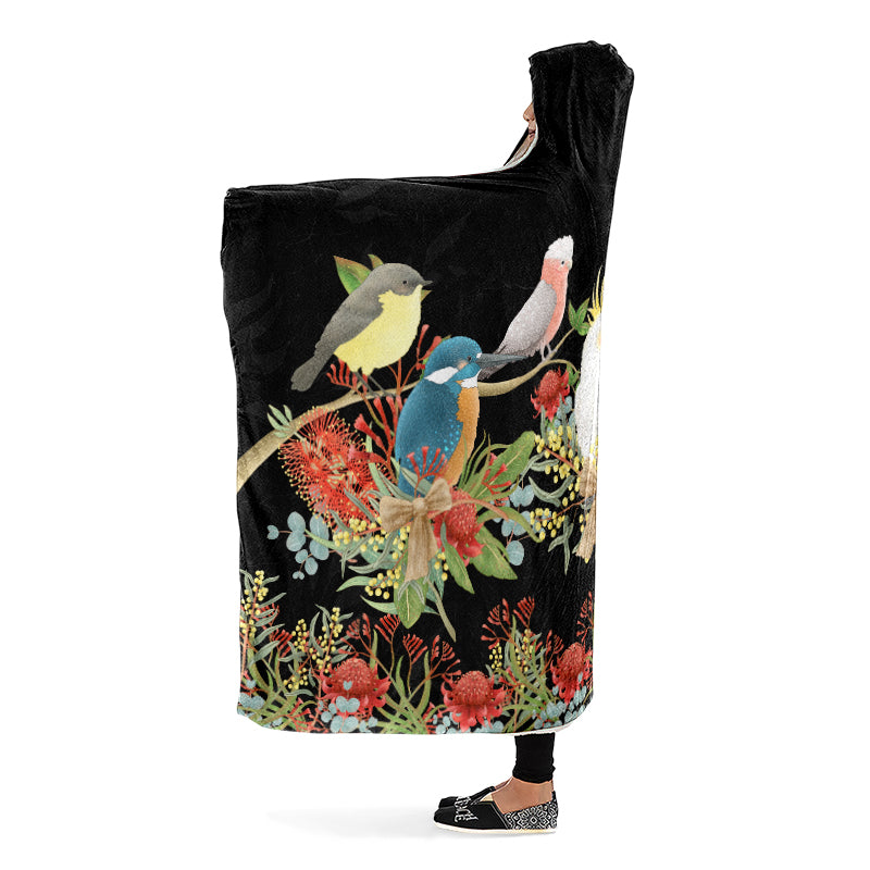 Australian Birds Hooded Blanket - Offbeat Sweetie