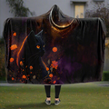 Black Cat Hooded Blanket - Offbeat Sweetie