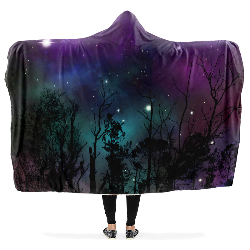Forest And Stars Hooded Blanket - Offbeat Sweetie