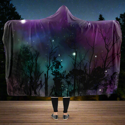 Forest And Stars Hooded Blanket - Offbeat Sweetie