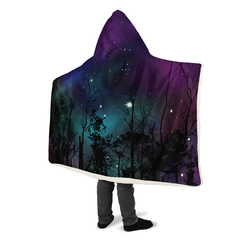 Forest And Stars Hooded Blanket - Offbeat Sweetie
