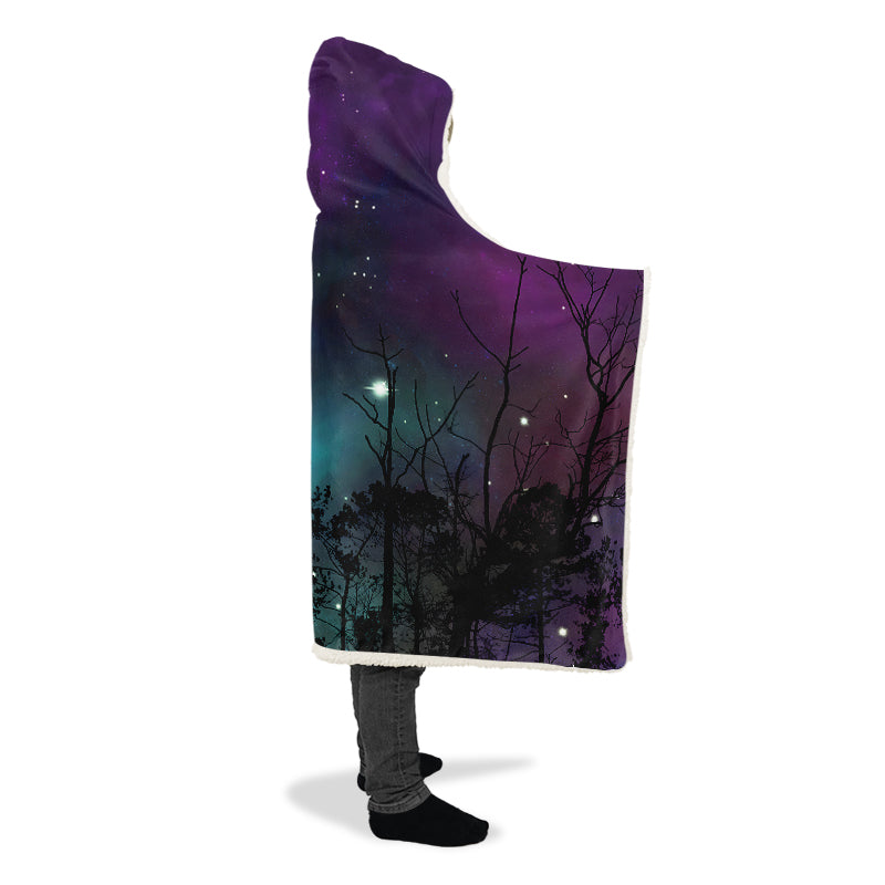 Forest And Stars Hooded Blanket - Offbeat Sweetie