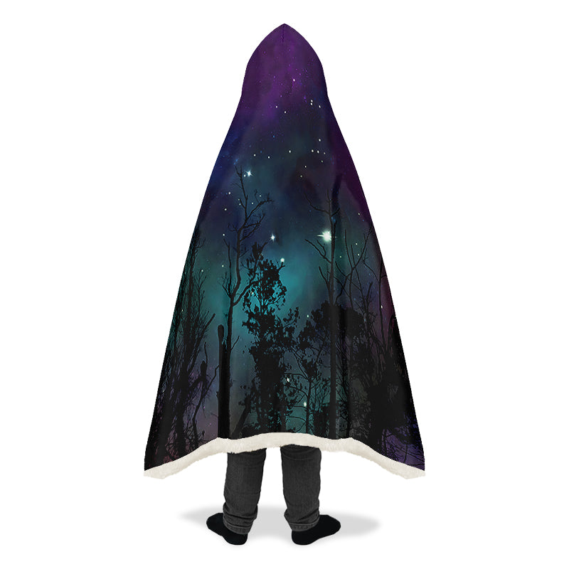 Forest And Stars Hooded Blanket - Offbeat Sweetie