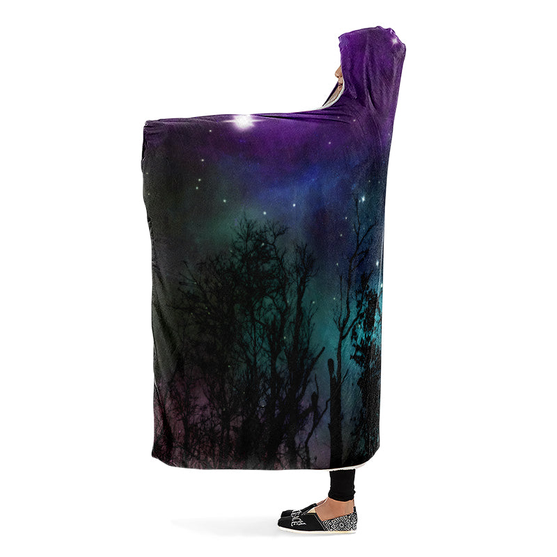 Forest And Stars Hooded Blanket - Offbeat Sweetie